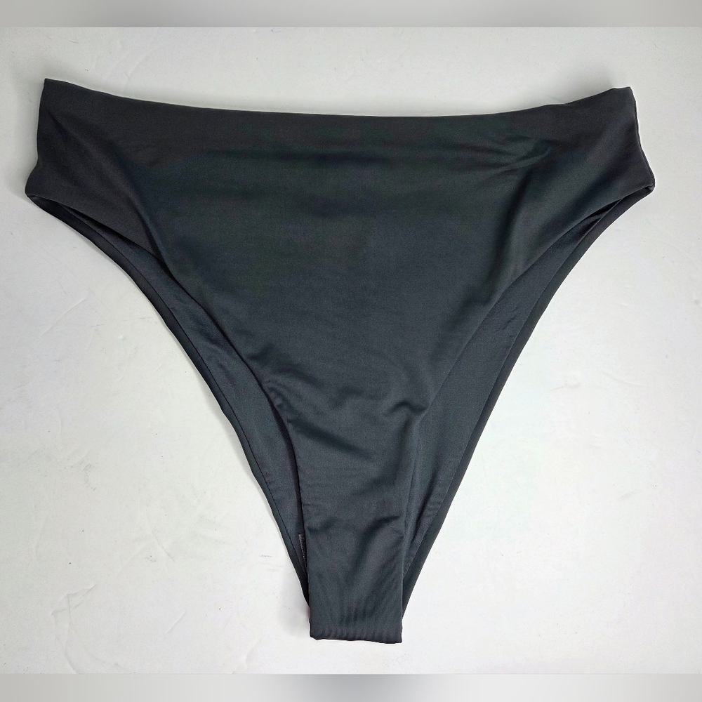 Skims Recycled Swim Mid Waist Bikini Bottoms Size XL NwT Gunmetal Gray